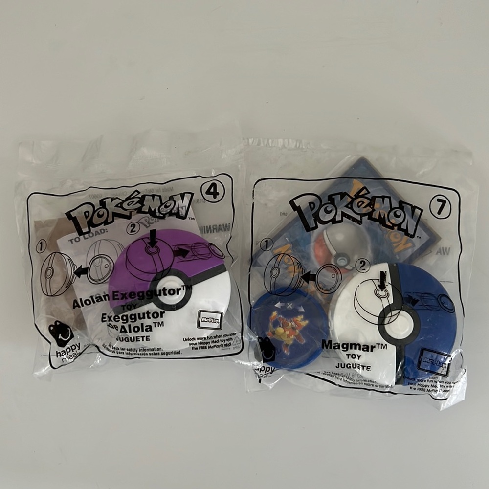 Pokémon happy meal toys Alolan Exeggutor, Magmar new in packet